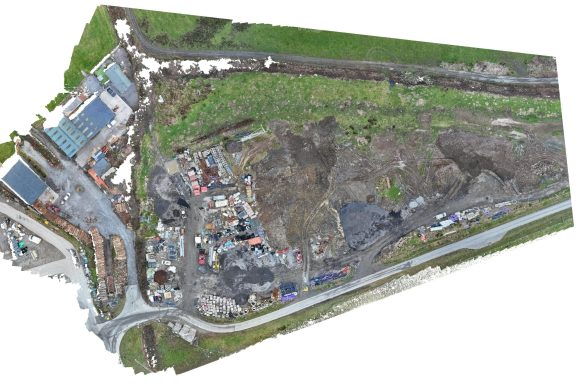drone survey for volumes